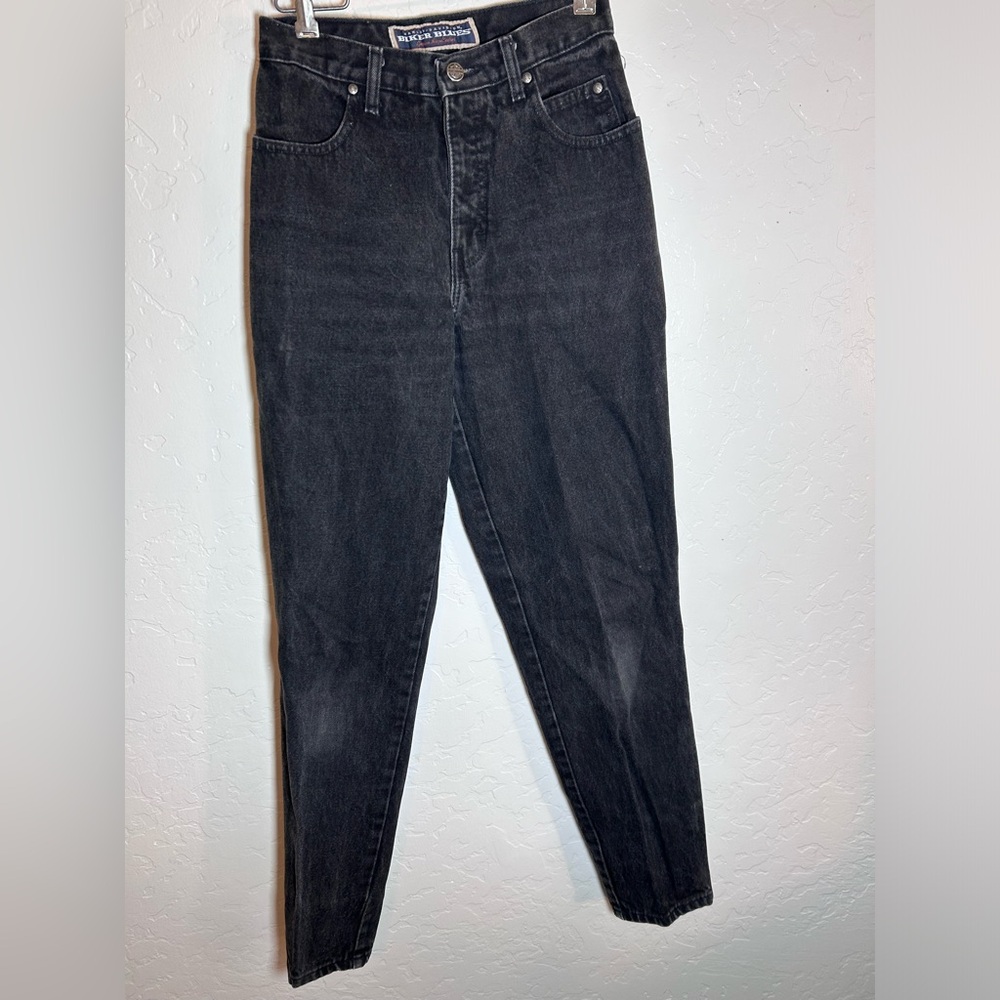 Womens Black Harley Davidson Jeans Vintage High Rise Biker Blues Straight Leg 6